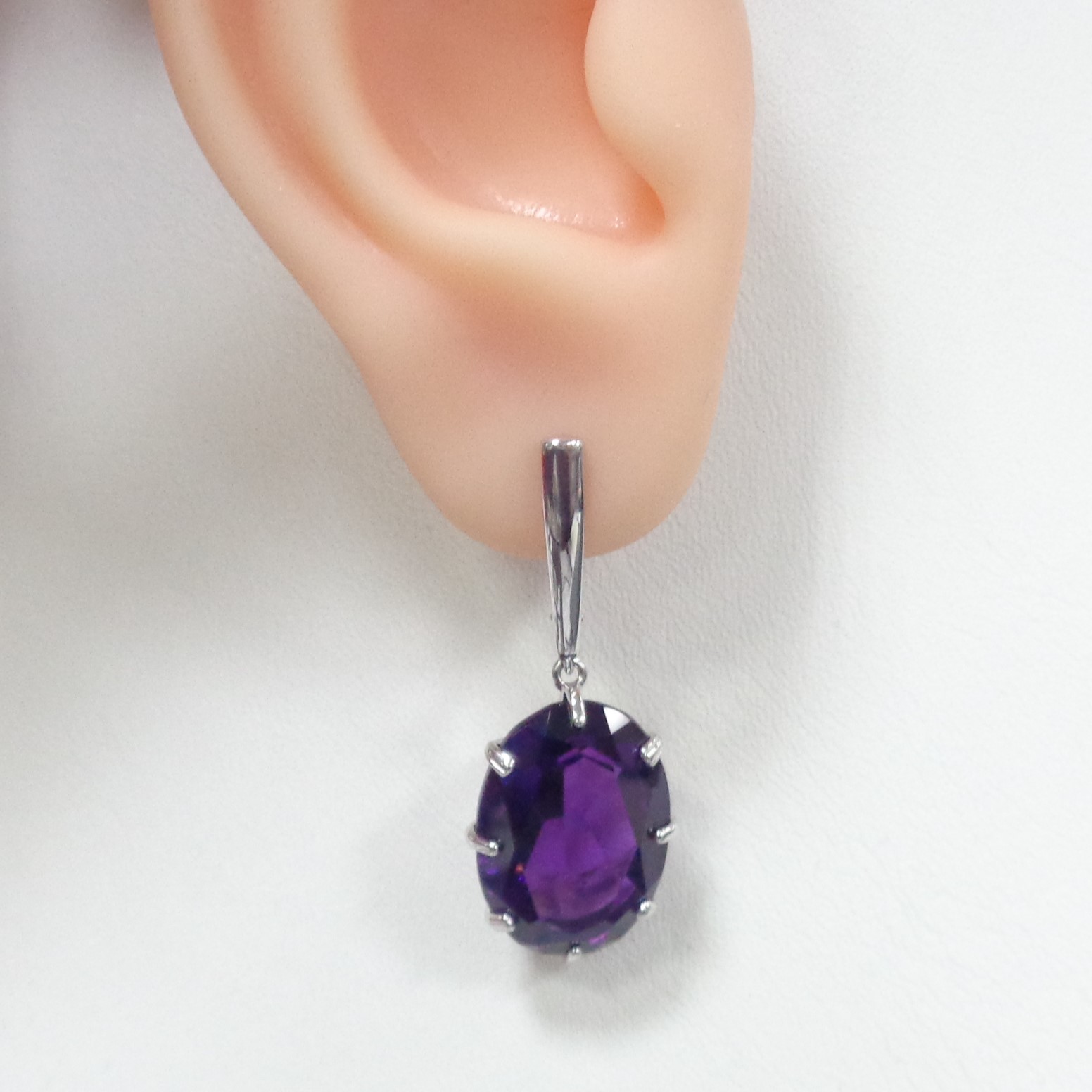 Серебряные серьги с аметистами